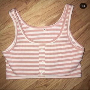 Pink and white bra let